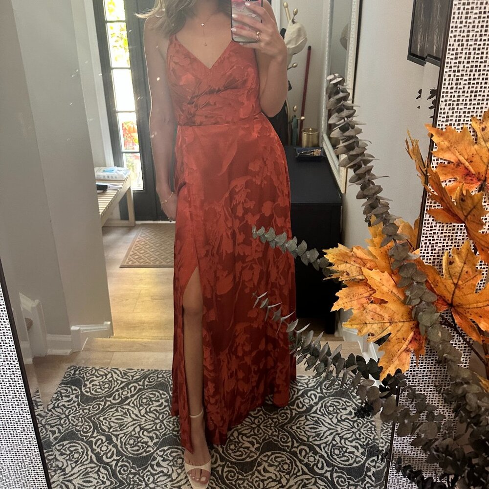 Gabrielle Rust Open Back Maxi Dress